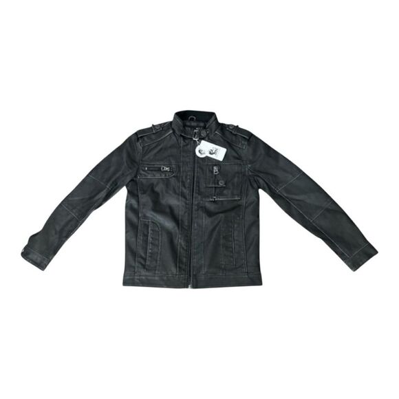 David Outwear Black Quilted PU Leather Bonanza Jacket with Zipper Closure Small - Picture 1 of 7